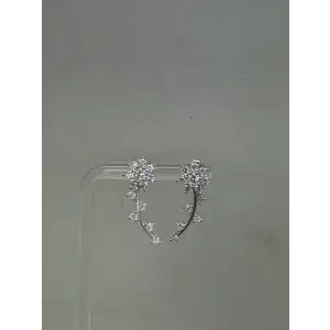 NWOT PAJ PRIME ARTS & JEWELS .925 S.S. CZ FLOWER earrings