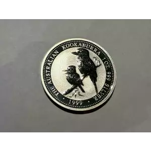 1999 Australia 1 oz .999 Fine Silver $1 Dollar Coin Kookaburra with Chick (2)