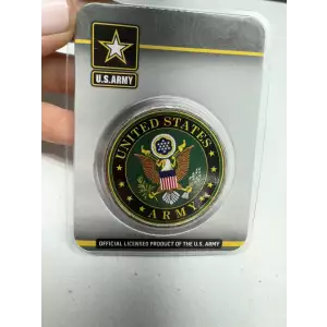 Official US Army Colorized 1 oz 999 Fine Silver Crest Logo Round
