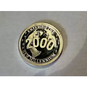 1 oz .999 Fine Silver Round 2000 Peaceful New Millennium Dove