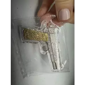 2024 Republique Du Tchad 10000 Francs CFA Gold .45 Caliber 2 oz 999 Fine Silver Pistol Coin