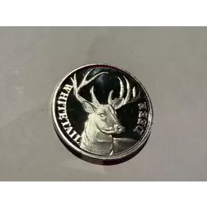 1 oz .999 Fine Silver Round Engrave-able Whitetail Deer Hunting