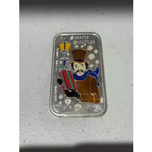 1 oz .999 Fine Silver A Ceeco Bar Seasons Greetings 1974 1975