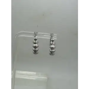 ROSS SIMONS .925 S.S. STUDDED w/ accent DIAMOND HOOP earrings