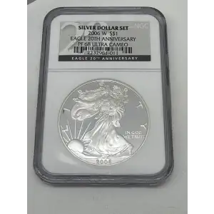2006 W 20TH ANNIVERSARY SILVER DOLLAR SET OFFICIAL US MINT SET ULTRA CAMEO