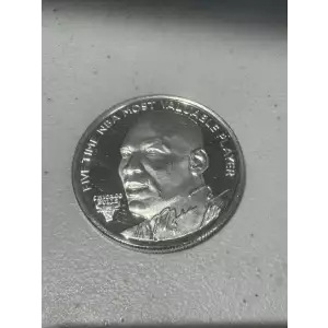 1998 1 oz .999 Fine Silver Michael Jordan Chicago Bulls 5 Time MVP Round