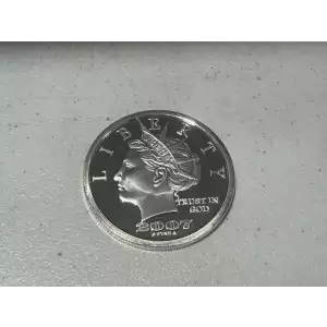 1 oz .999 Fine Silver Round NORFED Chambersburg 2007 $20 Liberty