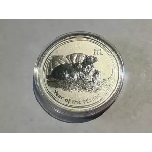 2008 1oz .999 Fine Silver Australian Perth Mint Silver Lunar II: Year of the Mouse $1 Dollar Coin (2)