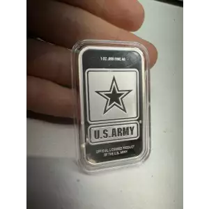 Official US Army 1 oz 999 Fine Silver Logo Bar