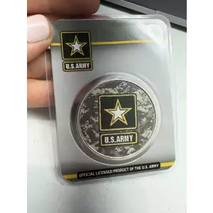 Official US Army Colorized 1 oz 999 Fine Silver Camo Logo Round