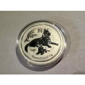 2018 1 oz .999 Fine Silver Australian Perth Mint Silver Lunar II: Year of the Dog $1 Dollar Coin (2)