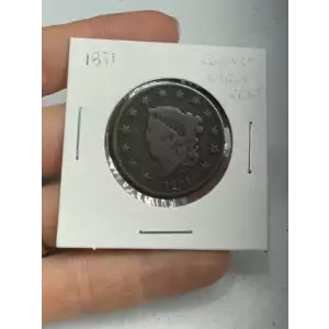 1831 Coronet Large 1C Cent Copper Penny Coin