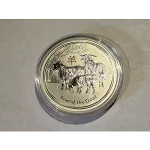 2015 1 oz .999 Fine Silver Australian Perth Mint Silver Lunar II: Year of the Goat $1 Dollar Coin