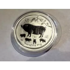 2019 1 oz .999 Fine Silver Australian Perth Mint Silver Lunar II: Year of the Pig $1 Dollar Coin (2)