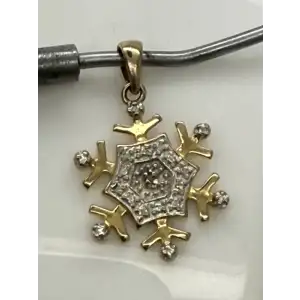 ROSS SIMONS Gold Over .925 S.S. DIAMOND ACCENT SNOWFLAKE pendant