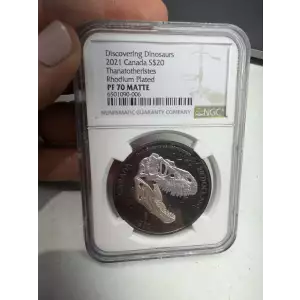 2021 Canada S $20 Thanatotheristes Rhodium Plated PF 70 Matte NGC Silver Coin