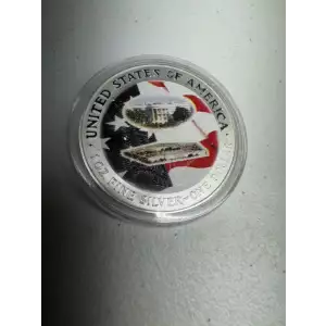 2001 Painted 1 oz American Silver Eagle $1 Fine Silver Coin