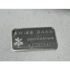 1 oz .999 Fine Silver Bar Swiss Bank Corporation (2)