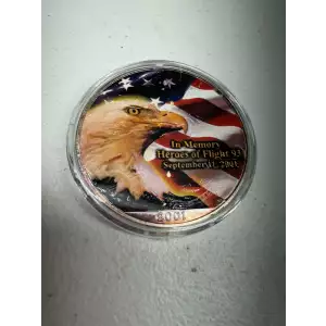 2001 Painted 1 oz American Silver Eagle $1 Flight 93 Memorial Silver Coin