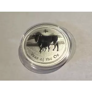 2009 1 oz .999 Fine Silver Australian Perth Mint Silver Lunar II: Year of the Ox $1 Dollar Coin