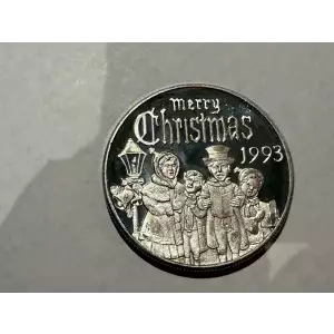 1993 Peace on Earth 1 oz .999 Fine Silver Round Merry Christmas Carolers