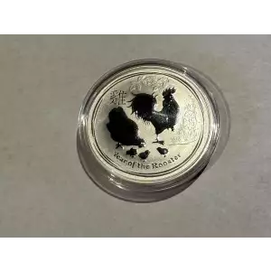 2017 1 oz .999 Fine Silver Australian Perth Mint Silver Lunar II: Year of the Rooster $1 Dollar Coin