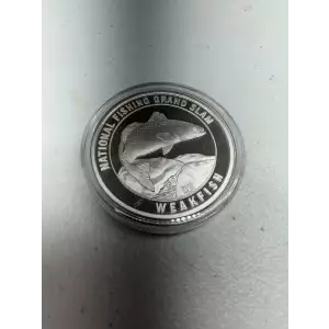 National Fishing Grand Slam 1 oz 999 Fine Silver Round North American Fishing Club Weakfish