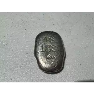 YPS 1 oz .999 Fine Silver Bar Angry Skull Face Poured