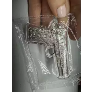 2024 Republique Du Tchad 10000 Francs CFA  .45 Caliber 2 oz 999 Fine Silver Pistol Coin