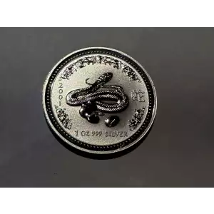 2001 Australia 1 oz .999 Fine Silver $1 Dollar Coin Snake with Eggs
