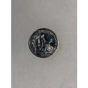 2007 Britannia 1 oz .999 Fine Silver 2 Pounds Coin