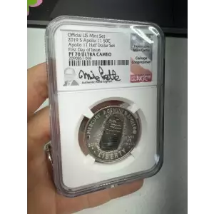 US Mint 2019 S Apollo 11 50C Half Dollar Set First Day Issue PF 70 Ultra Cameo NGC