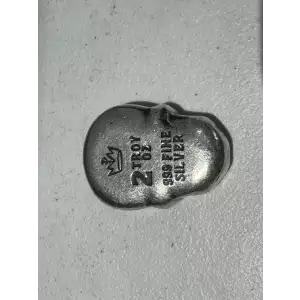 Monarch 2 oz .999 Fine Silver Bar Skull Head