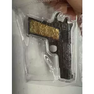 2024 Republique Du Tchad 10000 Francs CFA Gold Black .45 Caliber 2 oz 999 Fine Silver Pistol Coin