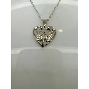 Sig. .925 S.S. FILIGREE HEARTS OPENWORK HEART necklace 18