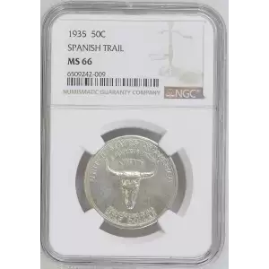 1935 P 50C OLD SPANISH TRAIL MS 66 NGC Commemorative Silver Half Dollar  (2)