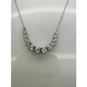 Signed UD .925 S.S. Graduated WHITE SAPPHIRE necklace
