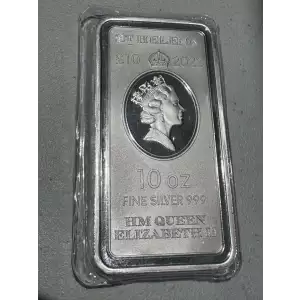 St Helena 2022 10 oz .999 Fine Silver Bar East India Company