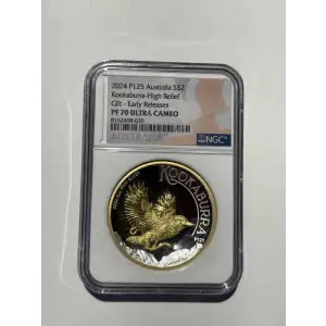 2024 P125 Kookaburra-High Relief Gilt - Early Releases ULTRA CAMEO
