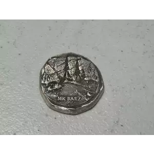 MK BARZ & Bullion 1/2 oz .999 Fine Silver Rough Stamp Ship at Sea Round