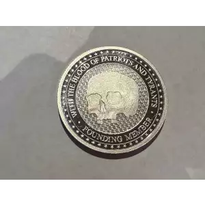 INFOWARS Alex Jones Founding Member 1 oz .999 Fine Silver Round Blood of Patriots Tree of Liberty Skull