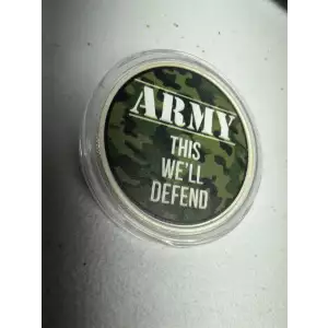 APMEX Colorized Green Camo 1 oz 999 Fine Silver Round US Army Military This We'll Defend