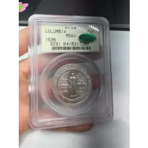 1936 P 50C Columbia MS64 Sesquicentennial US Silver Half Dollar Coin PCGS CAC