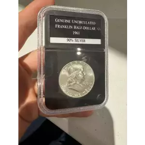 1961 P Genuine Uncirculated Franklin Half Dollar 90% Coin (2)