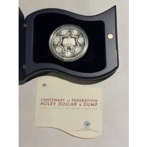 Perth Mint 2001 Centenary Holey Dollar & Dump 1 oz Silver $1.25 Coin (2)