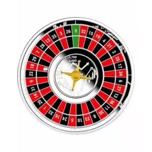 2022 Cameroon Roulette Wheel Colorized 1 oz .999 Silver Proof Coin