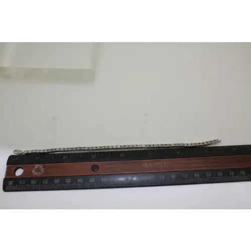 SPARKLING .925 S.S. DIAMOND TENNIS bracelet 7 1/2