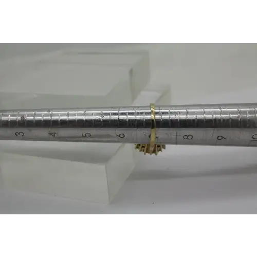 STAUER Gold Over .925 S.S. EMERALD WHITE SPINEL CLUSTER ring size 7 #