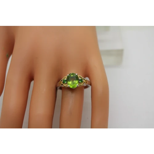 STS CHUCK CLEMENCY .925 S.S. PERIDOT EMERALD ring size 11 #