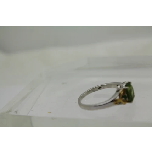 STS CHUCK CLEMENCY .925 S.S. PERIDOT EMERALD ring size 11 #